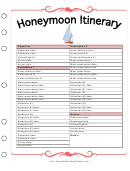 Wedding Planner Honeymoon Itinerary