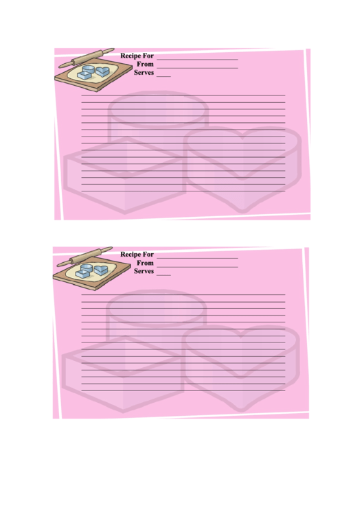 Cookie - Lined 4x6 Recipe Card Template Printable pdf