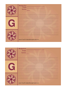 Alphabet - G 4x6 - Lined Recipe Card Template