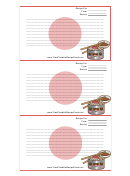 Kawaii Sushi Recipe Card Template