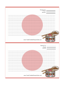 Kawaii Sushi Recipe Card 4x6