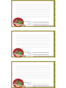 Asian Lined 3x5 Recipe Card Template