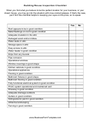 Building/house Inspection Checklist Template