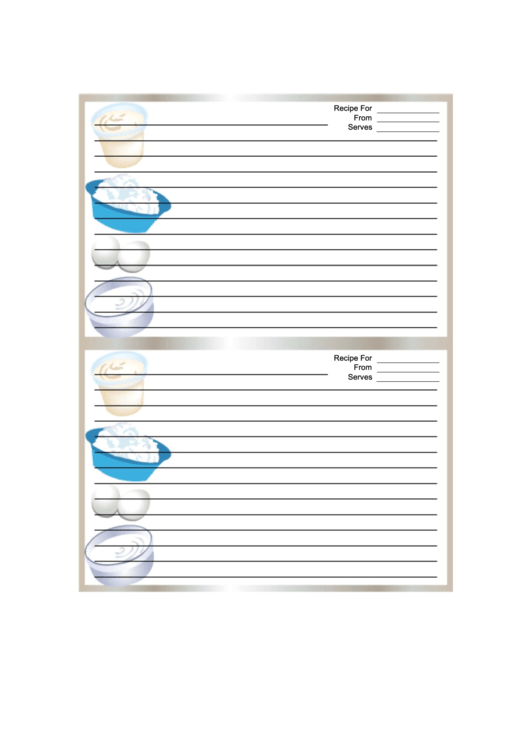 Ingredients Recipe Card 4x6 Printable pdf