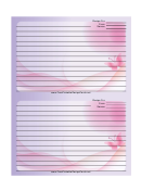 Purple Butterfly Recipe Card 4x6