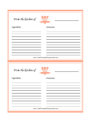 From The Kitchen Recipe Card Template