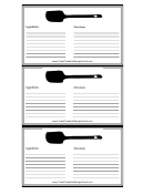 Black And White Recipe Card 3x5 Template