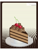 Chocolate Layer Cake Black Recipe Card 8x10