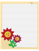 Flowers Yellow Gingham Recipe Card 8x10