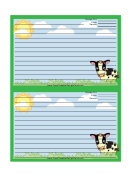 Cows Green Recipe Card 4x6