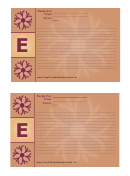 Alphabet - E 4x6 - Lined Recipe Card Template