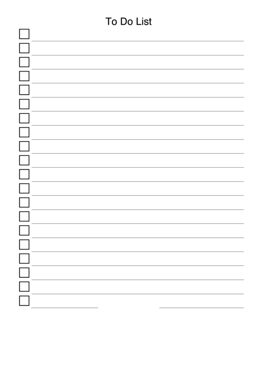 To Do List Template Printable pdf