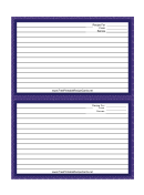 Purple White Chambray Recipe Card 4x6 Template