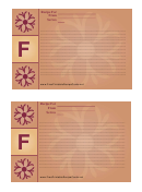 Alphabet - F 4x6 - Lined Recipe Card Template