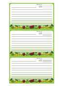 Colorful Fruit Green Recipe Card Template