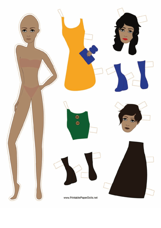 Fashion Paper Doll With Buttons Printable pdf