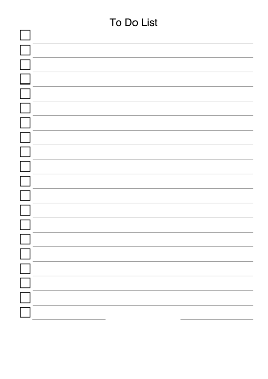 Checklist To Do List Printable pdf
