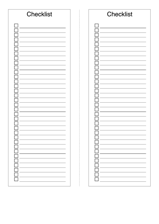 Compact Checklist Printable pdf