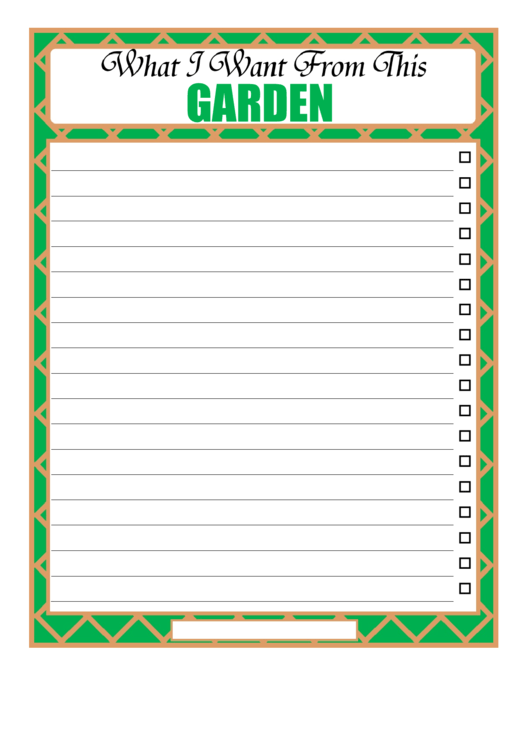 Garden Checklist Printable pdf