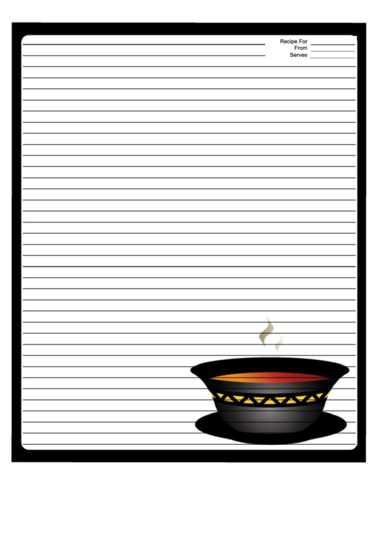 Soup Black Border Recipe Card 8x10 Printable pdf