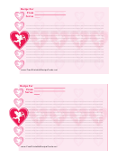 Valentine 4x6 Lined Recipe Card Template