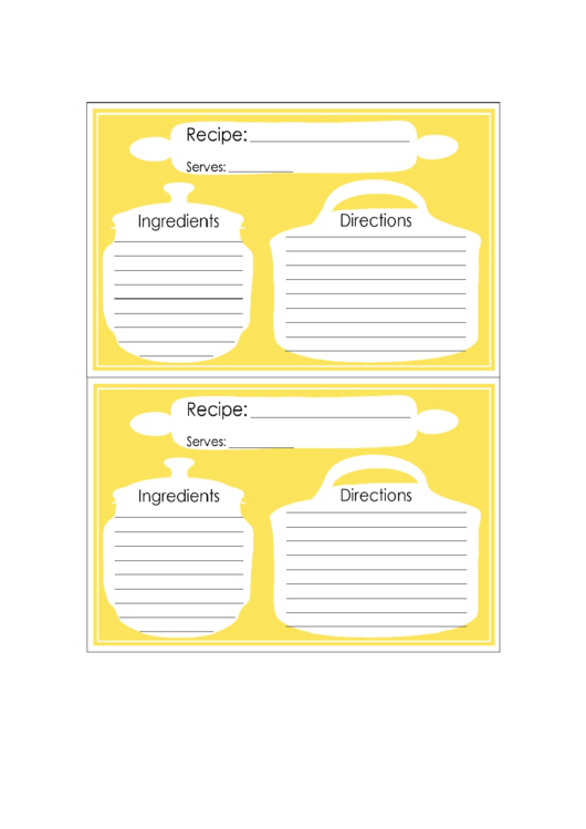 Silhouette Recipe Card 4x6 Printable pdf