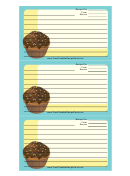 Cupcake Sprinkles Blue Recipe Card Template