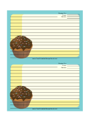 Cupcake Sprinkles Blue Recipe Card 4x6 Template