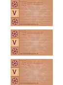 Alphabet - V 3x5 - Lined Recipe Card Template