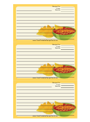 Yellow Chips Salsa Recipe Card Template