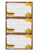 Pumpkins Brown Recipe Card Template