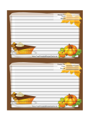 Pumpkins Brown Recipe Card 4x6