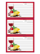 Red Wine Cheese Recipe Card Template