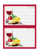Red Wine Cheese Recipe Card 4x6 Template