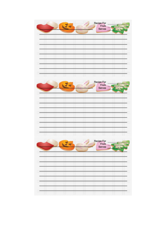 Holiday Cookies White Recipe Card Template Printable pdf