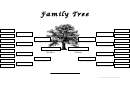 3 Generation Family Tree Template With Empty Boxes (b/w Tree)
