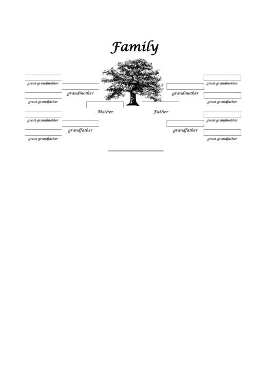 3 Generation Family Tree Template (B/w Tree) Printable pdf