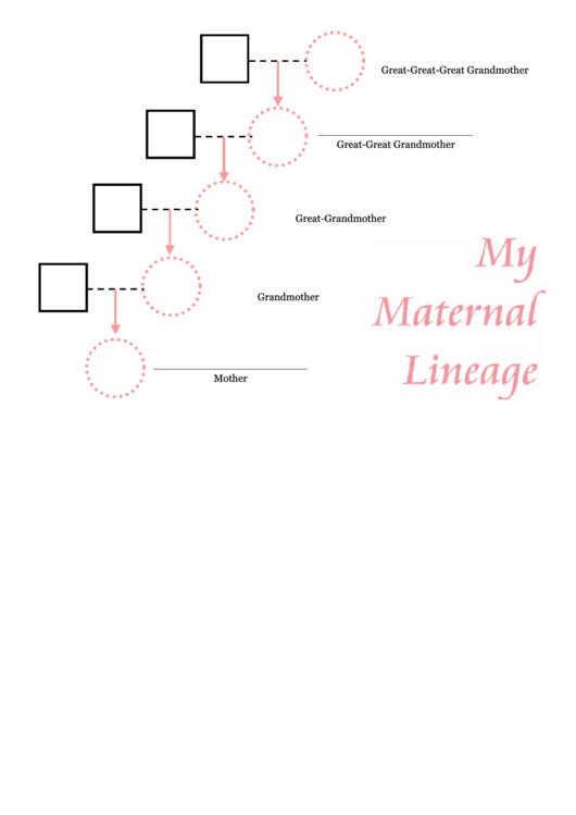 Maternal Lineage Family Tree Template Printable pdf