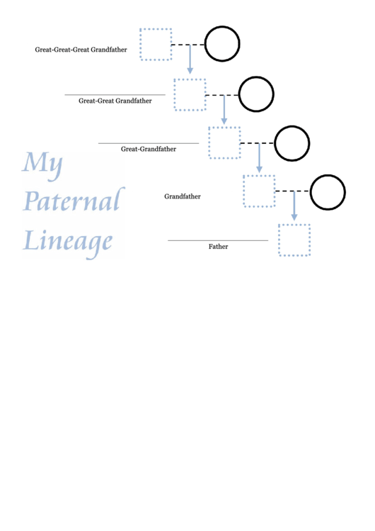 Paternal Lineage Family Tree Template Printable pdf