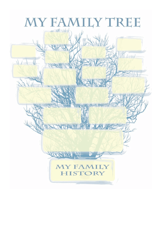 Blue Family Tree Template Printable pdf