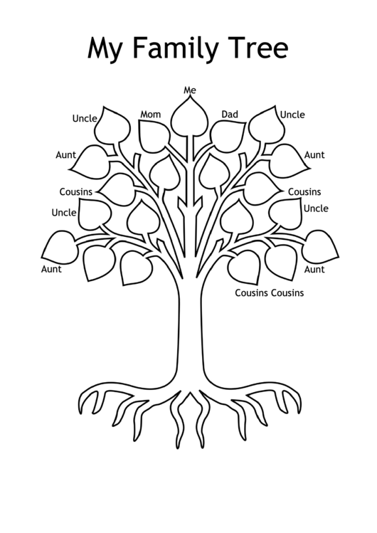 Colorable Family Tree Printable pdf