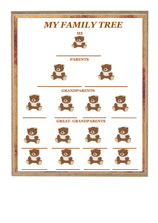 Teddy Bear Family Tree Printable pdf