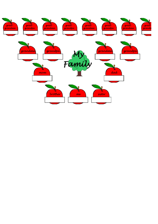 Family Tree Template - Apples Printable pdf