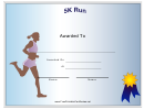 5k Participant Certificate Female