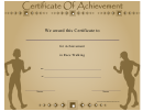 Race Walking Achievement Certificate Template