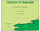 Lawn Bowling Achievement Certificate Template