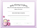 Jewish Baby Girl Naming Certificate Template