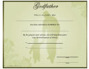 Godfather Certificate Template
