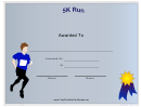 5k Participant Certificate Male Certificate Template