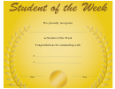 Student Of The Week Template